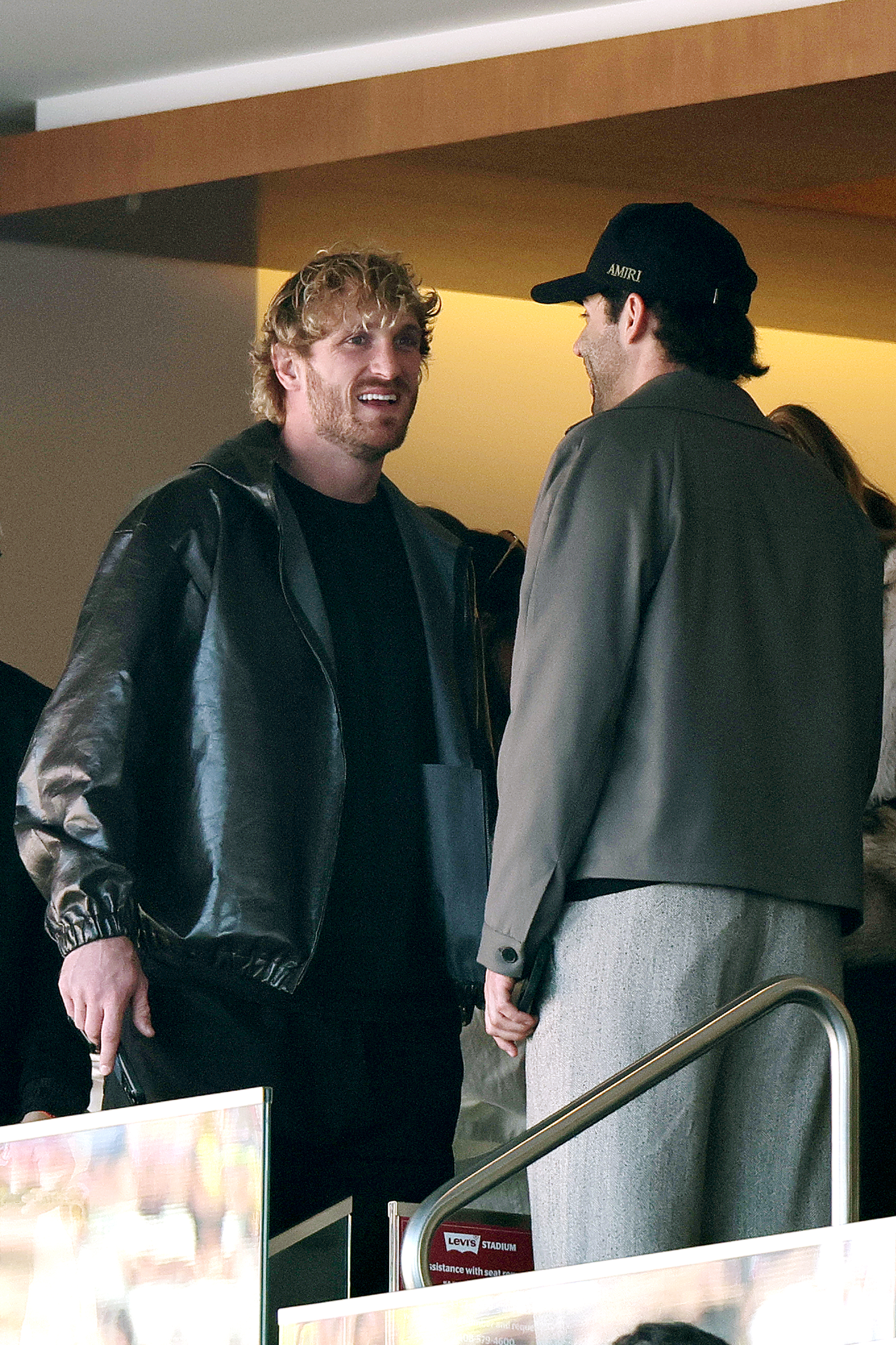 Logan Paul at Super Bowl LX between the New England Patriots and the Seattle Seahawks at Levi's Stadium on February 08, 2026 in Santa Clara, California.