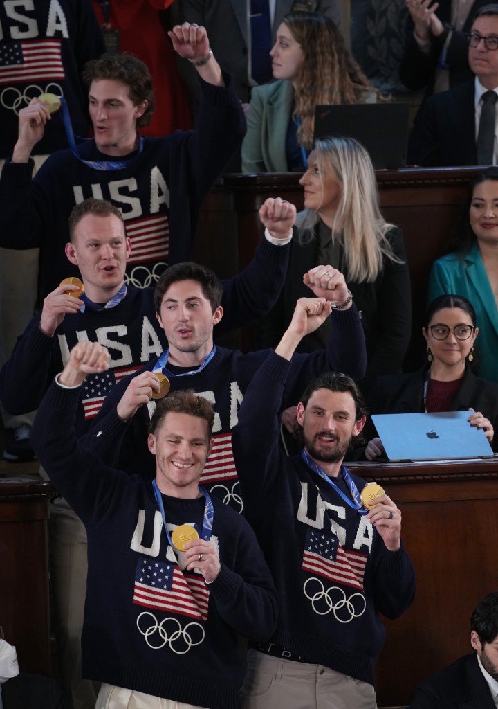 Members of Team USA attended the State of the Union following the gold medal win over Canada.