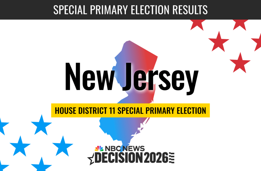  New Jersey House Primary Special Election 2026 Live Results
