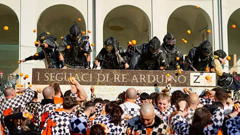 Zsofia Safar The Battle of the Oranges in Ivrea is one of northern Italy's most unusual Carnival traditions (Credit: Zsofia Safar)