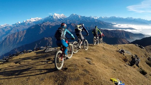  Mountain biking the Himalayas in Everest’s shadow