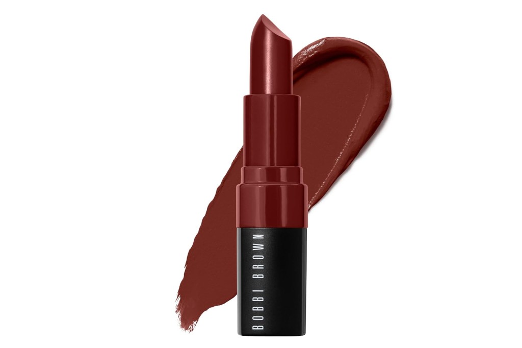Bobbi Brown Ruby Lipstick next to a swatch of the red-brown color.