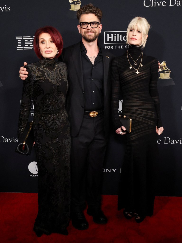 Sharon Osbourne, with children Jack and Kelly Osbourne attends the 68th GRAMMY Awards Pre-GRAMMY Gala 