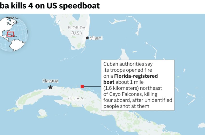  Cuba says boat from Florida opened fire on its soldiers, starting fight that killed 4 : NPR