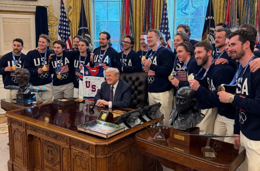  ‘I’m not giving it back’: Trump jokes that he’s keeping US Men’s hockey gold medal as he meets team at White House