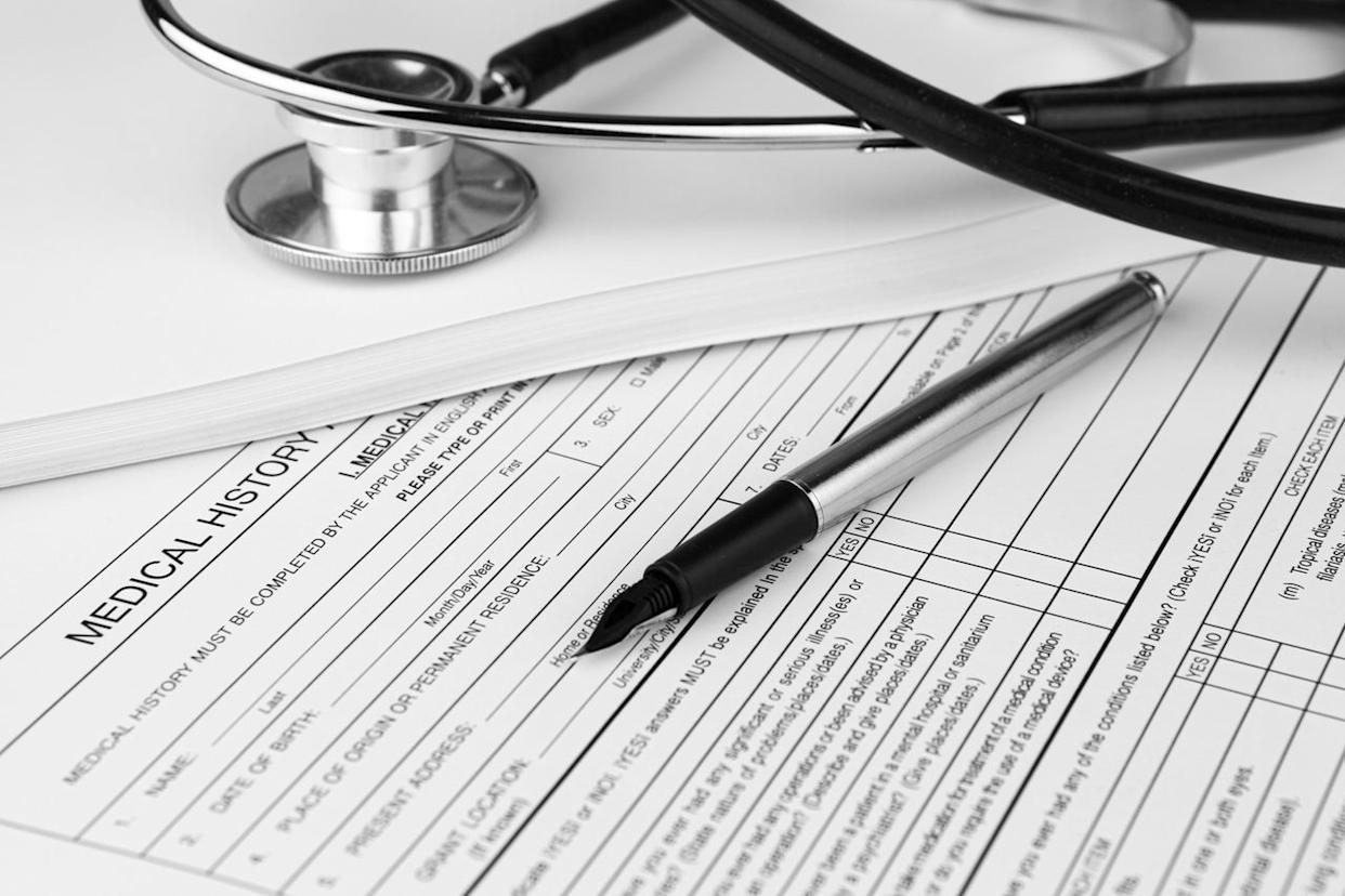 A stethoscope and a medical history form (stock image).Credit: Getty