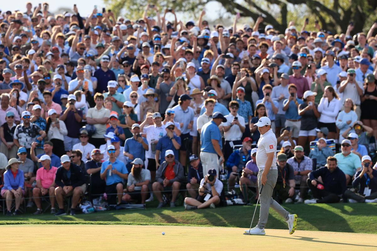 Matt Fitzpatrick reacts to missing a putt