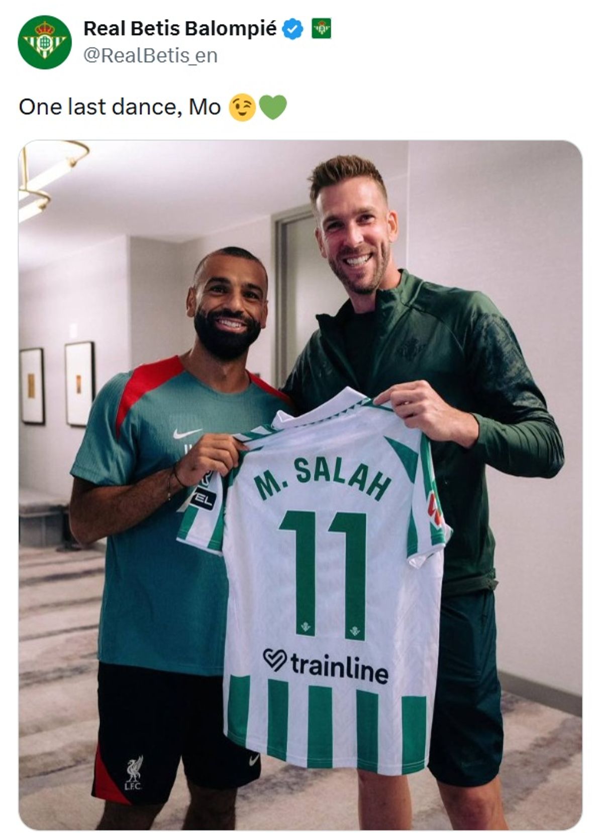 Real Betis has sent an offer to Mohamed Salah