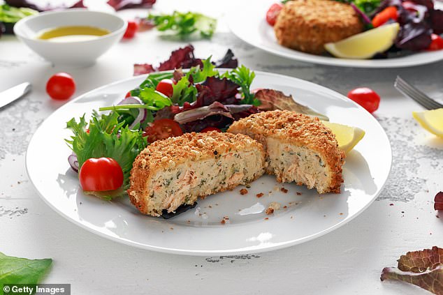 Make your own fishcakes at home with tinned salmon and mashed potatoes for a cheap meal