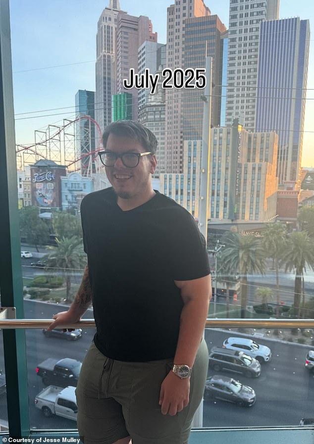 Mulley in July last year after losing more than 300lb