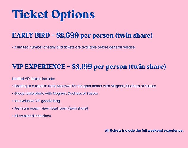 The exclusive event costs thousands of pounds for the weekend