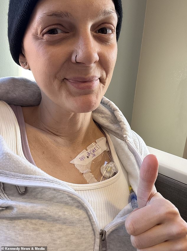 Matalas, seen above during chemotherapy, was diagnosed with non-Hodgkin lymphoma, a cancer of the lymphatic system