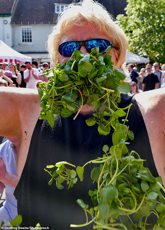 Glenn Walsh won the World Watercress Eating Championships 2025 in Hampshire