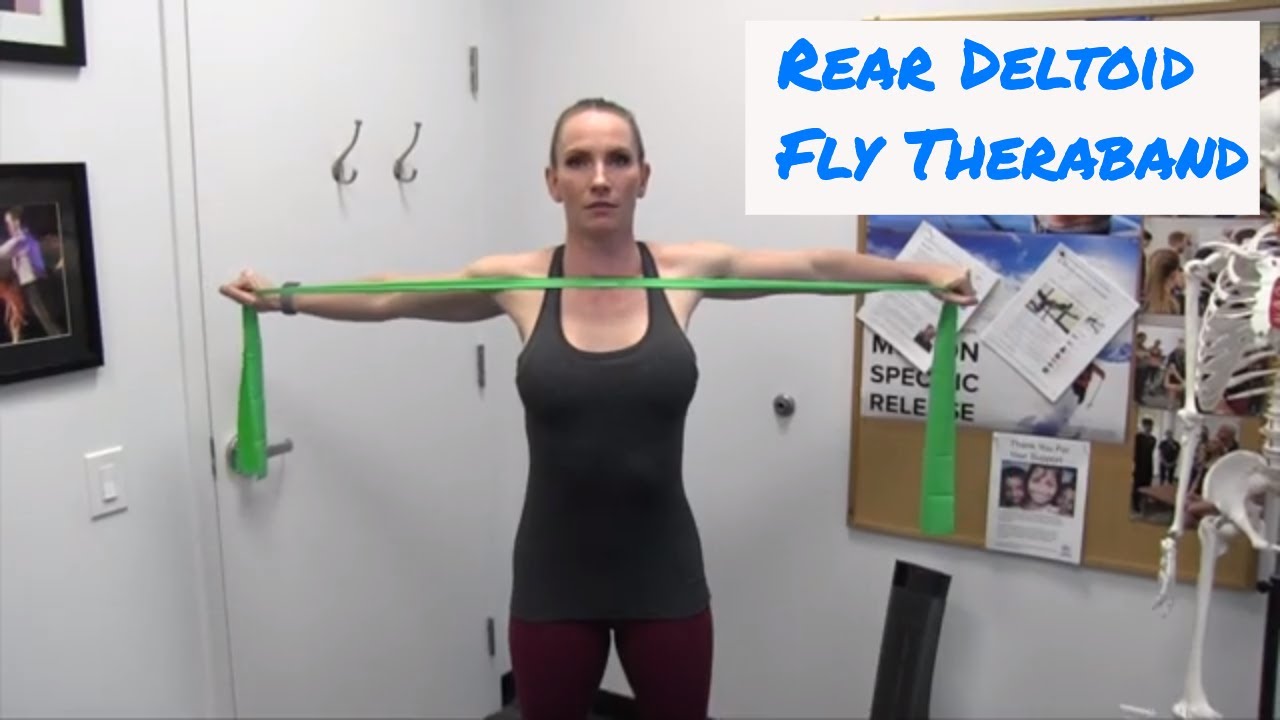 Rear Deltoid Theraband Fly - Shoulder Stabilization - Ask Dr. Abelson - YouTube