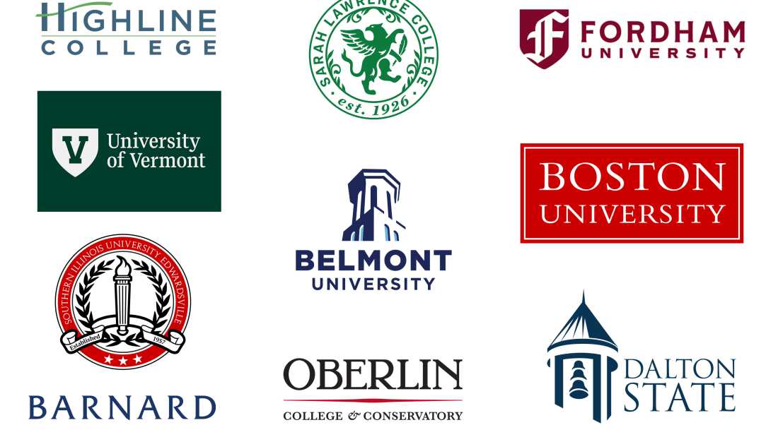 NPR's 2026 College Podcast Challenge finalists' colleges and universities.