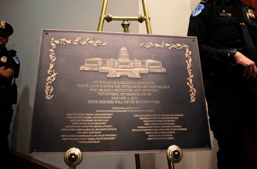  Jan. 6 plaque installed at U.S. Capitol following yearslong delay