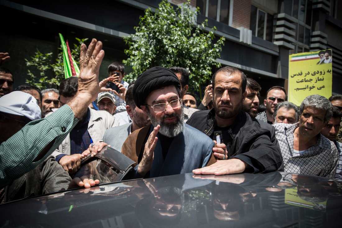 Mojtaba Khamenei pictured at the annual Quds Day rally in Tehran in May 2019, one of the few times he's been photographed in public over the years.
