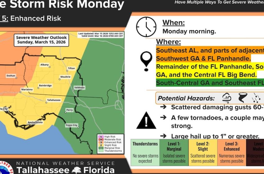  Overnight severe weather risk upgraded