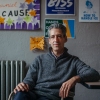 Evanston Mayor Daniel Biss, who is seeking the Democratic nomination in a crowded field of about 15 candidates for Illinois’ 9th Congressional District, sits for a portrait at his campaign office ahead of the March 17, 2026 primary election on February 28, 2026, in Evanston, Illinois. Biss is running for the open seat following U.S. Rep. Jan Schakowsky’s retirement. Schakowsky has endorsed Biss in the race. Jamie Kelter Davis for NPR