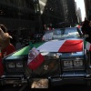 A car with an Italian flag is seen at the annual Columbus Day Parade in New York City in 2023.