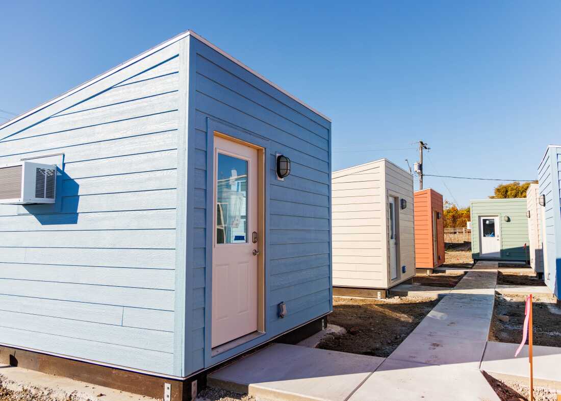 There are 48 tiny cabins in The Bridge shelter village with the capacity to house 56 adults.