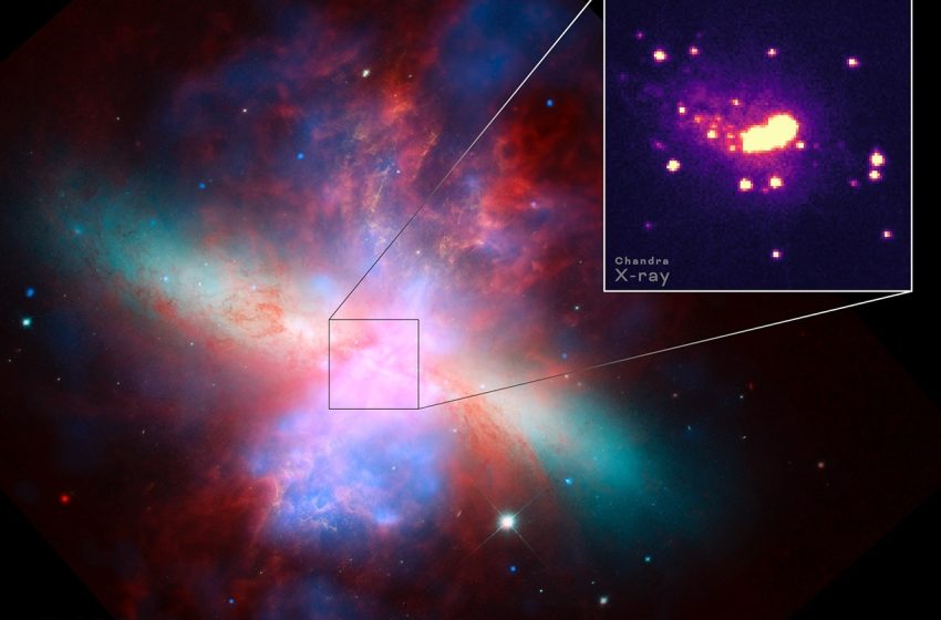  NASA-JAXA’s XRISM Telescope Clocks Hot Wind of Galaxy M82