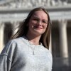 Becky Pepper-Jackson, 15, poses Sunday for a photograph outside of the U.S. Supreme Court in Washington.