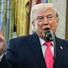 US President Donald Trump speaks in the Oval Office of the White House in Washington, DC.