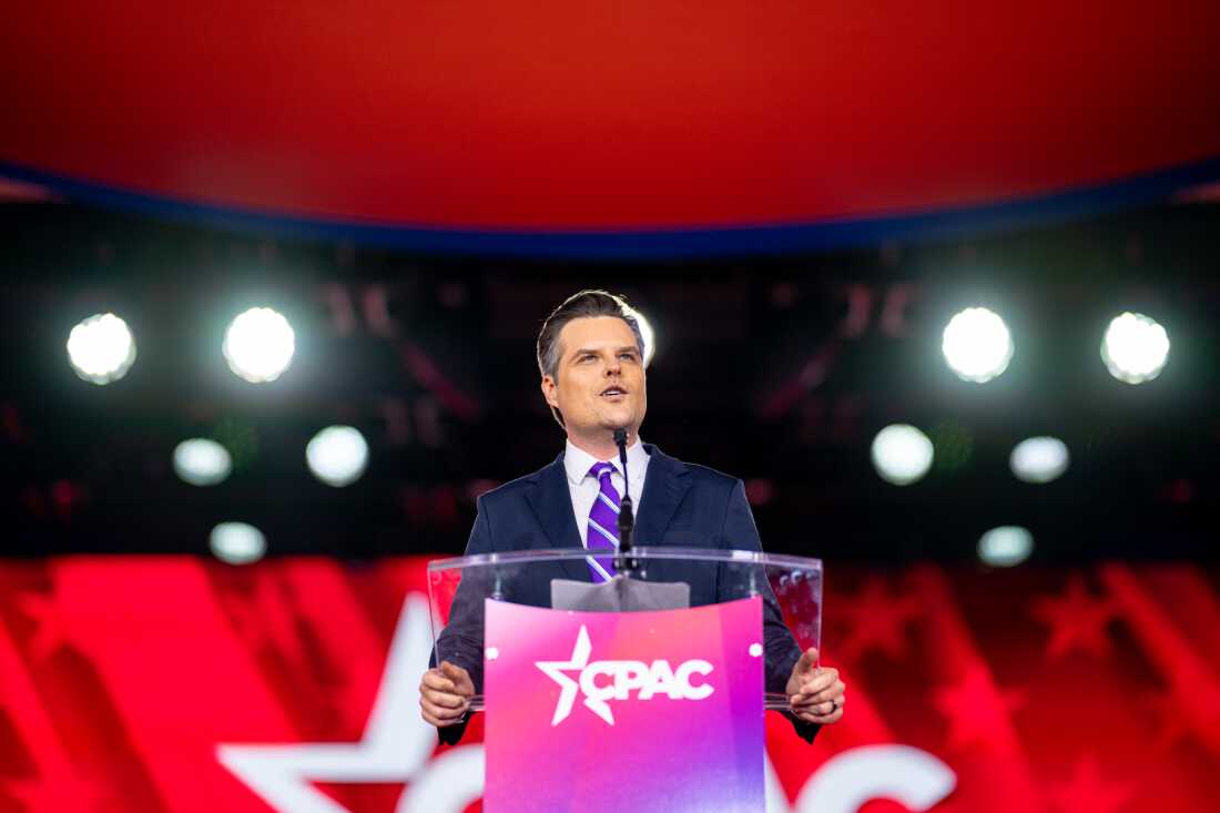 Former U.S. Rep. Matt Gaetz delivers remarks at the Conservative Political Action Conference (CPAC) at the Gaylord Texan Resort and Conference Center on March 26, 2026 in Grapevine, Texas. CPAC, established in 1974, is an annual gathering that brings together conservative organizations, activists, and global leaders to discuss current events and shape future political agendas. (Photo by Brandon Bell/Getty Images)