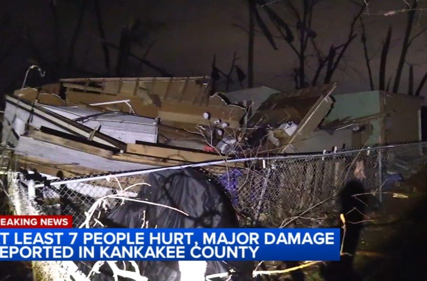  2 killed as at least 4 suspected tornadoes leave trail of damage in Kankakee Illinois, Lake Village Indiana, NWS says