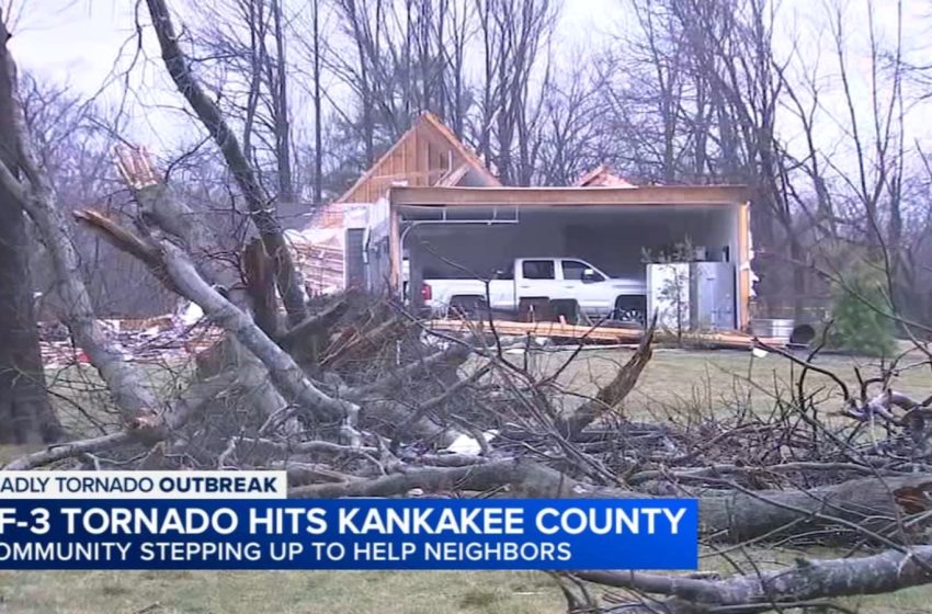  Illinois tornado outbreak: Kankakee County cleans up damage left by tornado, record-breaking hail; several injured
