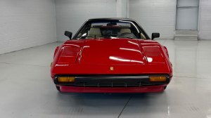 The front view of a 1979 Ferrari 308 GTS used in the early first season of filming for the 
