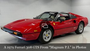 A 1979 Ferrari 308 GTS used in the early first season of filming for the 