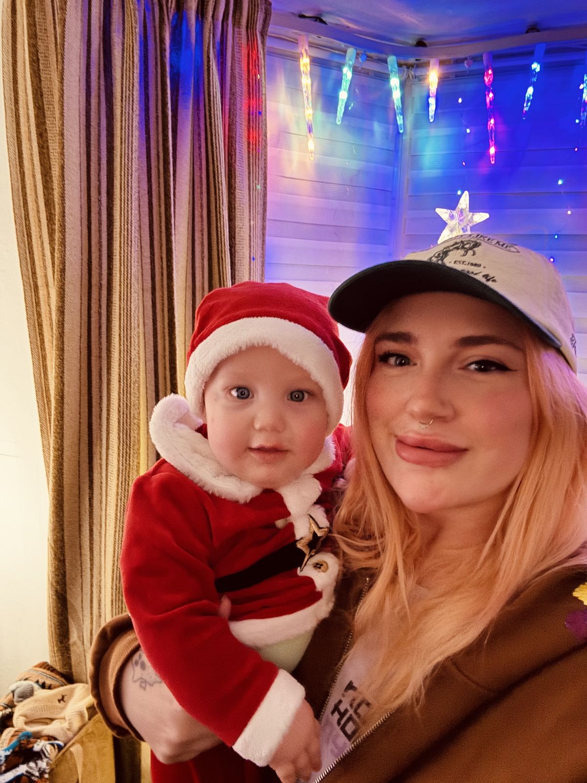 Jayne at home after having her baby