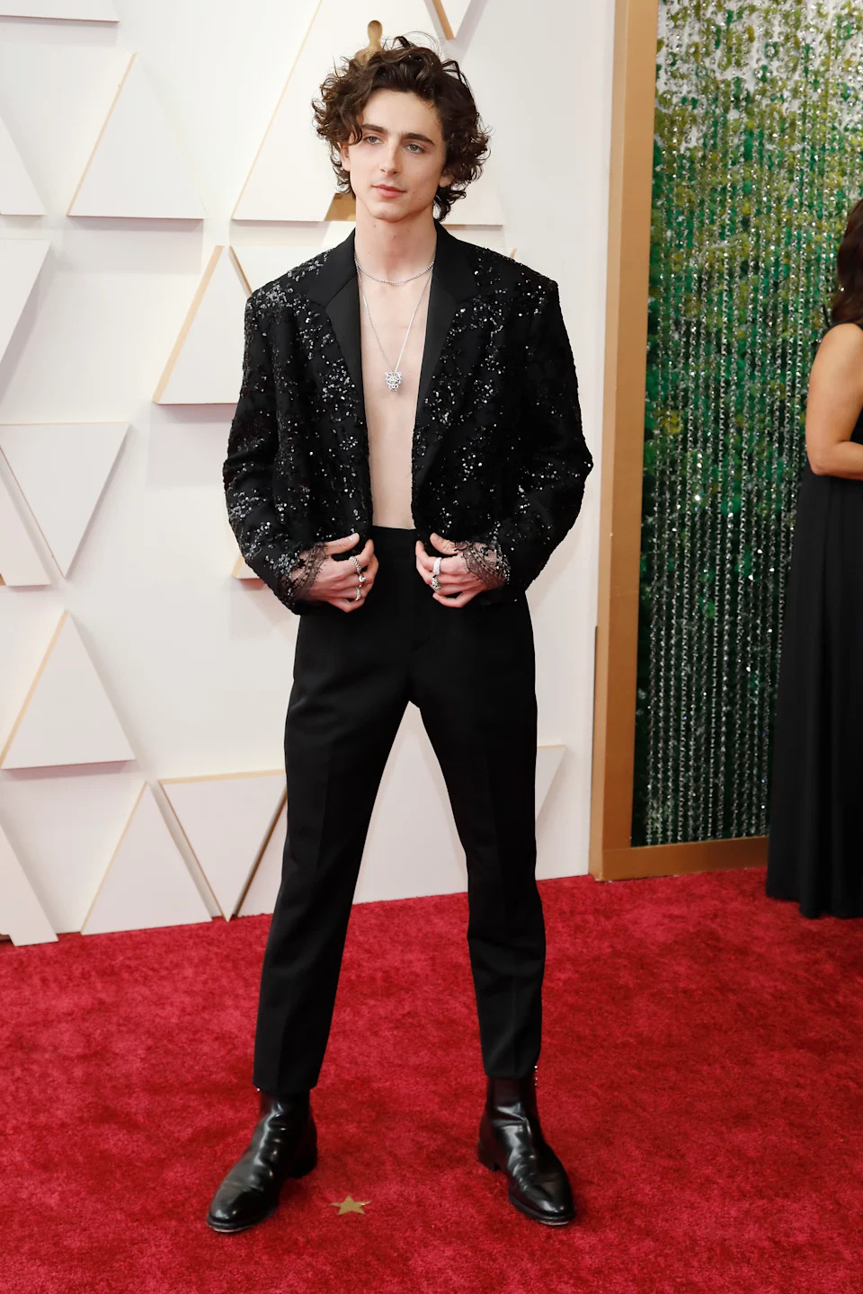 LOS ANGELES, USA - MARCH 27, 2022: Timothee Chalamet arrives on the red carpet outside the Dolby Theater for the 94th Academy Awards in Los Angeles, USA. (Photo credit should read P. Lehman/Future Publishing via Getty Images)