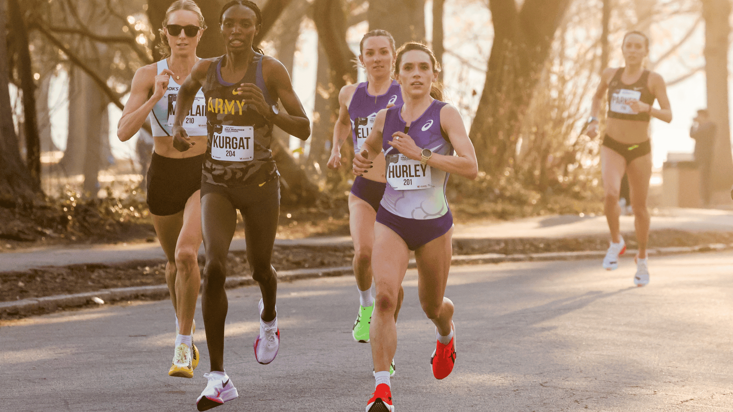 2026 U.S. Half Marathon Championship with Jess McClain, Emma Grace Hurley, and Ednah Kurgat.