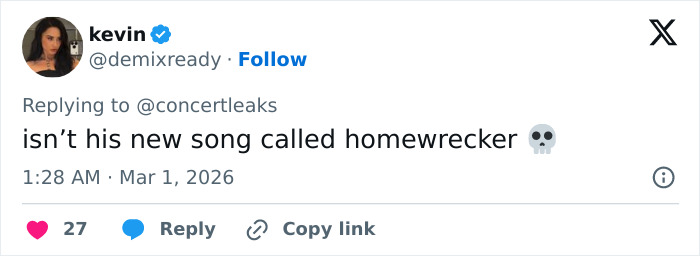 Screenshot of a social media post discussing chaos at Brit Awards as singer gets pushed off stage mid performance in viral video.