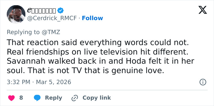 Tweet discussing behind-the-scenes toxic drama as Savannah Guthrie returns tearfully to the Today Show, showing genuine emotions. Tweet discussing behind-the-scenes toxic drama as Savannah Guthrie returns tearfully to the Today Show, showing genuine emotions.