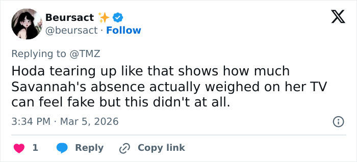 Tweet about Savannah Guthrie’s tearful Today Show return highlighting behind-the-scenes toxic drama and emotional moments. Tweet about Savannah Guthrie’s tearful Today Show return highlighting behind-the-scenes toxic drama and emotional moments.
