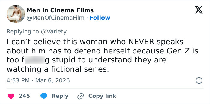Tweet criticizing Gen Z for misunderstanding a fictional series as Daryl Hannah breaks silence on JFK Jr. in a scathing essay.