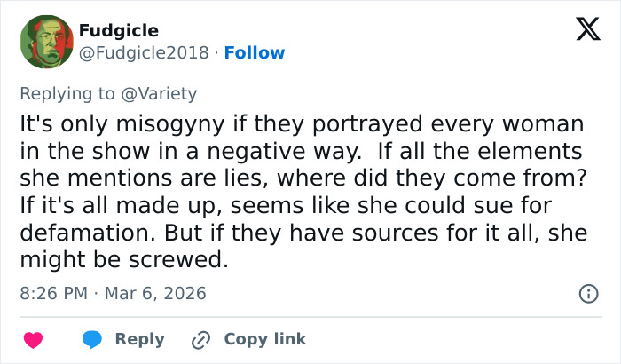 Tweet discussing Daryl Hannah breaking decades-long silence on JFK Jr. with a scathing essay about Love Story.