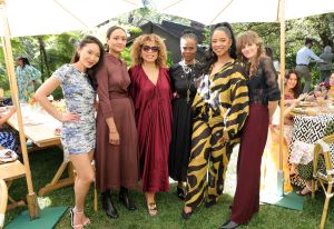 BEVERLY HILLS, CALIFORNIA - MARCH 11: (L-R) Li Jun Li, Autumn Durald Arkapaw, Ruth E. Carter, Hannah Beachler, Shunika Terry-Jennings and Monique Champagne attend the 98th Academy Awards Luncheon For Female Nominees Hosted by Diane von Furstenberg on March 11, 2026 in Beverly Hills, California. (Photo by Stefanie Keenan/Getty Images  for DVF)
