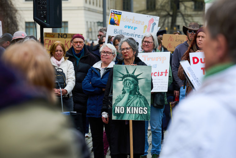 Protesters at "No Kings" rally.