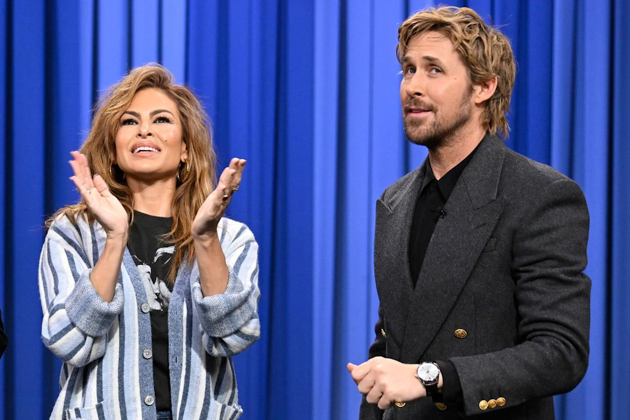 Eva Mendes and Ryan Gosling on 'The Tonight Show Starring Jimmy Fallon'Credit: Todd Owyoung/NBC