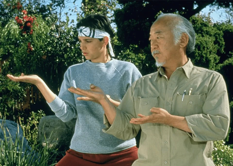 Ralph Macchio and Pat Morita in ‘The Karate Kid Part III’. -