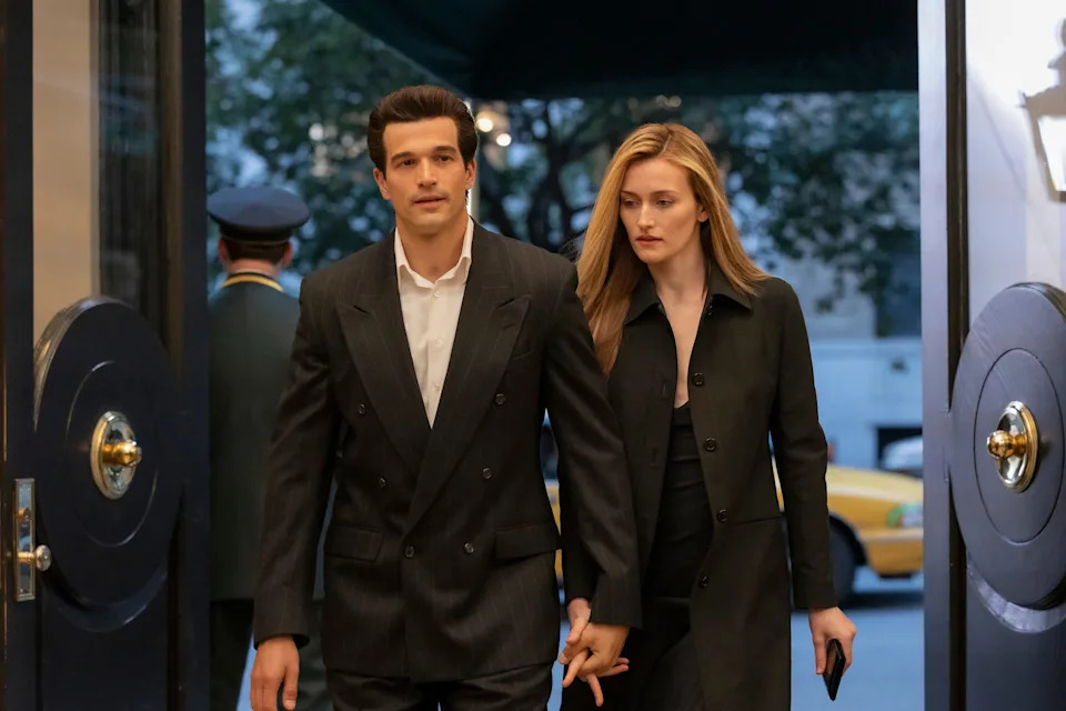 Paul Anthony Kelly plays John F. Kennedy Jr., and Sarah Pidgeon portrays Carolyn Bessette in FX's "Love Story: John F. Kennedy Jr. & Carolyn Bessette." The two are seen in Season 1, Episode 4, which aired Feb. 19, 2026.