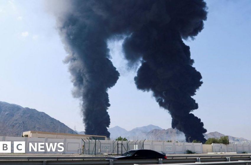 Iran hits key UAE oil port and Dubai airport – BBC