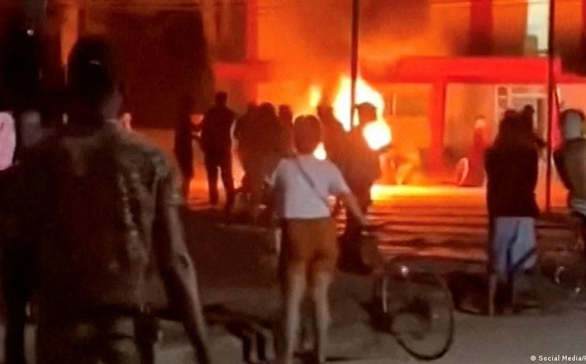  Protesters attack ruling party’s office amid blackouts