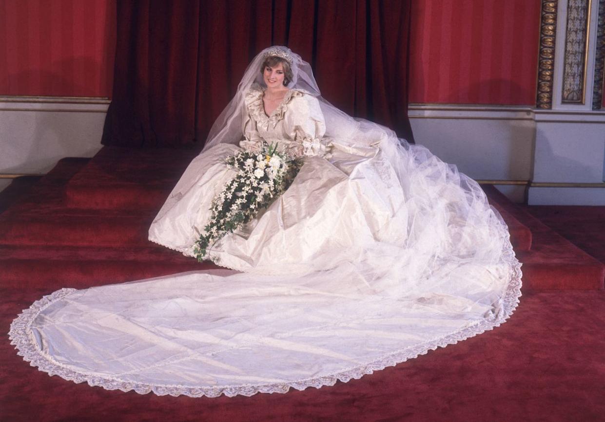 Formal portrait of Lady Diana Spencer (1961 - 1997) in her wedding dress designed by David and Elizabeth EmanuelCredit: Fox Photos/Getty