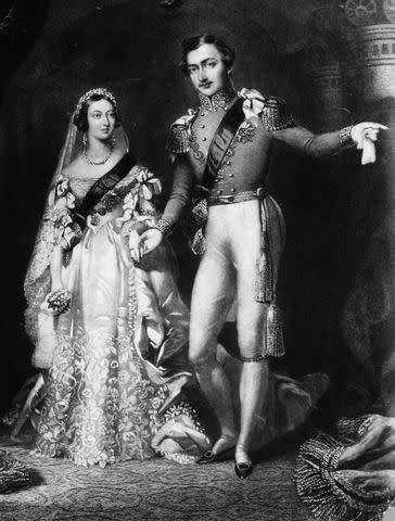 Queen Victoria (1819 - 1901) and Prince Albert (1819 - 1861) on their return from the marriage service at St James's Palace,Credit: Rischgitz/Getty